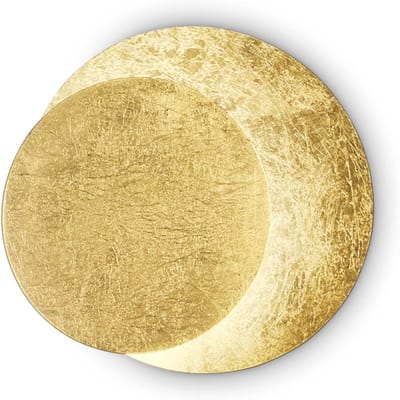 Wandlamp LED - Sfeerverlichting Muur - Woonkamer Verlichten - Bladgoud Afwerking - 18x7 cm - Goud