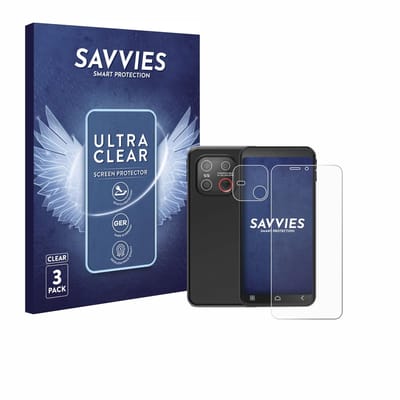 Savvies - Screenprotector voor Emporia Smart ME7 (Voor+Camera) - Folie Beschermfolie transparant 6 Stuks