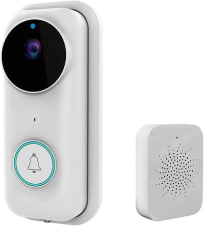 Draadloze Videodeurbel - Slimme Deurbel Intercom - Huisbeveiliging - HD Nachtzicht - 18 cm - Wit