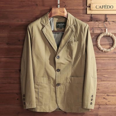 Lente en Herfst Jas Heren Middelbare Leeftijd Vrijetijdspak Baggy Jas Casual Pak Klein Pak Jas Lente Kleding Top XL brown