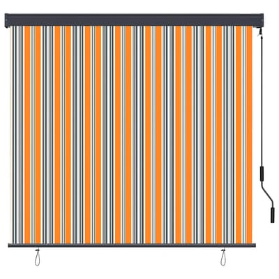vidaXL - Rolgordijn - Geel - en - Blauw - 180 - x - 250 - cm - Stof - en - Aluminium