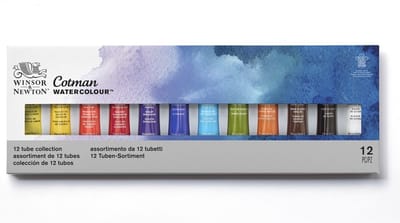 Winsor & Newton 0390636 Cotman Aquarelverf Set – 12 Tubes 8 ml – Professionele Waterverf voor Studio en Rei