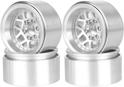 4 Stuks 1.9 Beadlock Velgen, 10mm Diepte Metaal Wielen voor RC Crawler Auto's zoals Axial SCX10 en TRX4 - Geschikt voor Offroad en Modelbouw