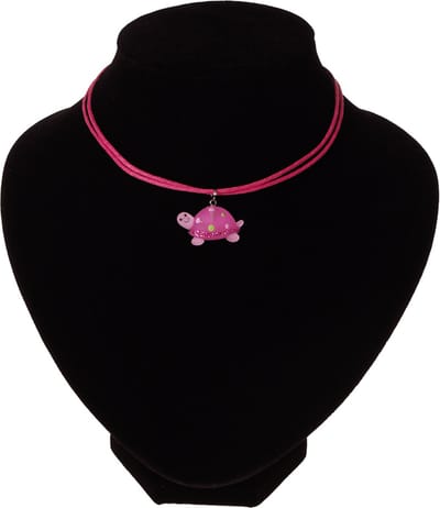 Kinderketting fuchsia met schildpad
