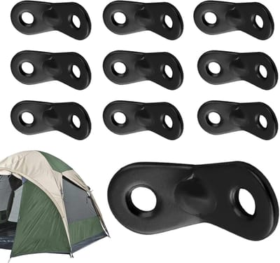 Negen tenttouwspanners, aluminium touwverstellers, kampeeraccessoires geschikt voor tenten, paracord, wandelen en andere buitenactiviteiten.