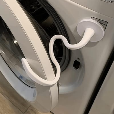 Stabilisateur magnétique pour porte de laveuse à chargement frontal - Installation facile, conception flexible - S'adapte à la plupart des laveuses et portes de buanderie pour camping-cars blanc
