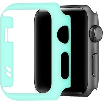 Telefoonglaasje Hoesje - Geschikt voor Apple Watch 1\ Apple Watch 2\ Apple Watch 3 - Kunststof - 42mm - Lichtblauw