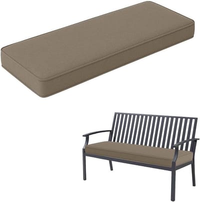 Tuinbankkussen - Zitkussen Bank - Buiten Zitten - Antislip & Wasbaar - 170 x 50 cm - Zwart Koffie