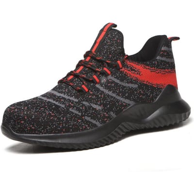 Chaussures d'assurance travail pour hommes, chaussures de sécurité protectrices anti-écrasement et anti-perforation, chaussures de travail d'assurance vieillesse 46 black