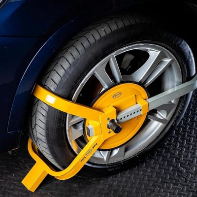 Sloten Set Universele Wielklem voor Camper en Bestelbus - Anti-diefstal Borging voor Banden 16 t/m 19 Inch