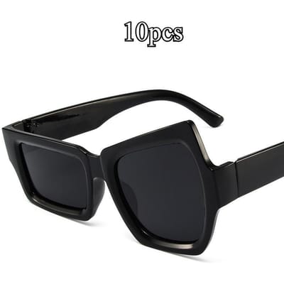 Grappige Zonnebril voor Dames Heren Unisex Wenkbrauw-opheffend Mode UV400 Bescherming PC Lens Volledige Rand Onregelmatige Maat black