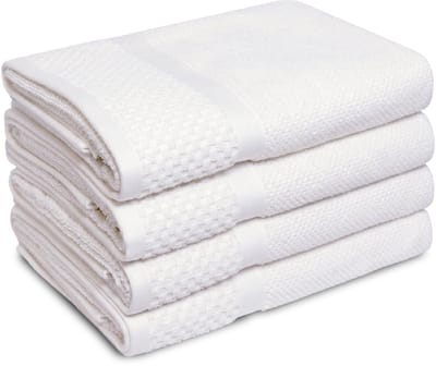 PHLOX Soft Popcorn Handdoeken 70x140 cm - Set van 4 - 100% Katoen 500 g/m2 - Wit
