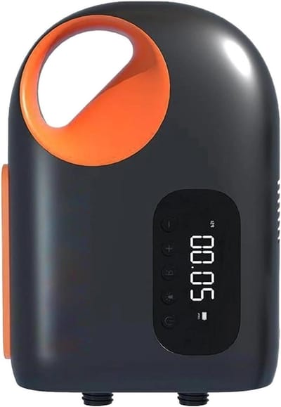 Opblaasbare Luchtpomp - Hogedruk Compressor - Buitenactiviteiten Opblazen - DC Stroomkabel - 5000 Pa - Zwart Oranje