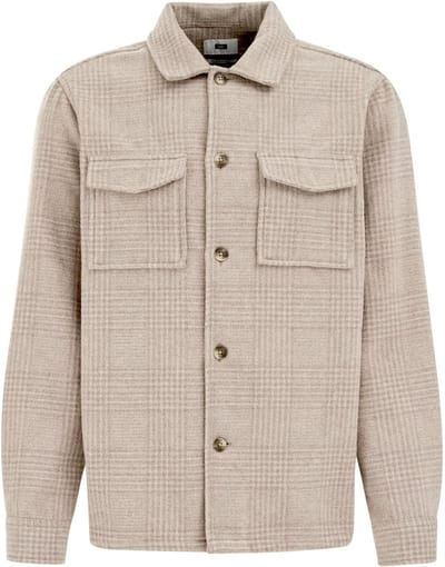 We Fashion Overshirt Greige Size: S | Casual Shirts Outlet | Heren | Beige
