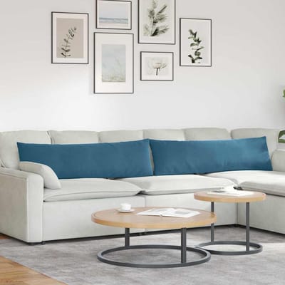 vidaXL - Zitkussens - 2 - pcs - Blauw - 145 - x - 40 - cm - Corduroy - stof