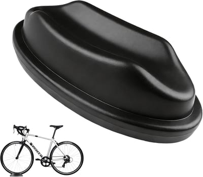 Fiets voorwielsteun - Ondersteuning fiets - Indoor training - Schokabsorberend ontwerp - 23 x 13.3 cm - Zwart
