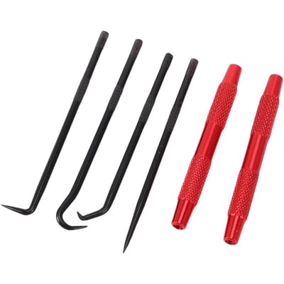 2 Jeux Outils Crochet et Pointe Double Tête Extracteur de Joint d'Huile de Voiture pour Joints Toriques et Joints d'Automobile black
