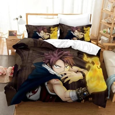3D Print Fairy Tail Anime Beddengoed Set Dekbedovertrek Bedset Dekbedovertrek Kussensloop Dekbedovertrek king Queen Size Jongens Volwassen Beddengoed EU single(135x200cm)