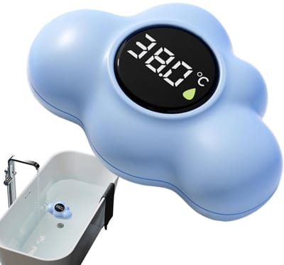 Temperatuurmeter Voor Badkuip | Waterdichte Drijvende Temperatuurmeter | Wolkvormige Digitale Badthermometer Met LED-Display - Geschikt Voor Kinderen Kinderkamer Douche En Zwembad