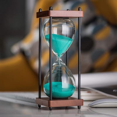 Zandloper Timer - Zandklok Decoratie - Tijd Beheren - Houten Frame - 30 Minuten - Groen