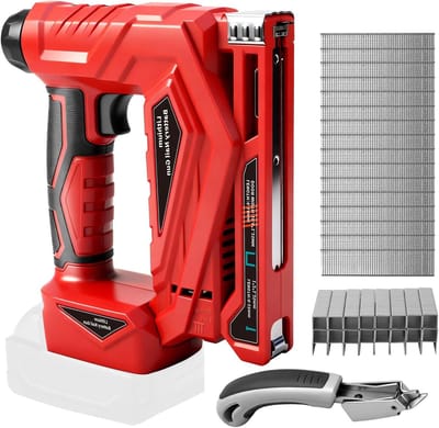 Accu Nagelpistool - Draadloze Tacker - Houtbewerking Projecten - Borstelloze Motor - 2-in-1 Functie - Rood