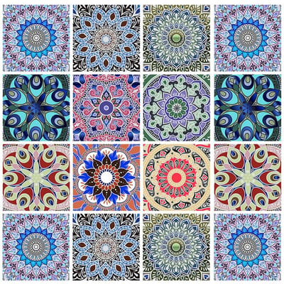 Dailygoods- Mozaïek Tegelstickers 20 Stuks - Zelfklevende Tegels - Waterdichte Sticker - PVC - 10x10 cm - Marokkaanse Patronen