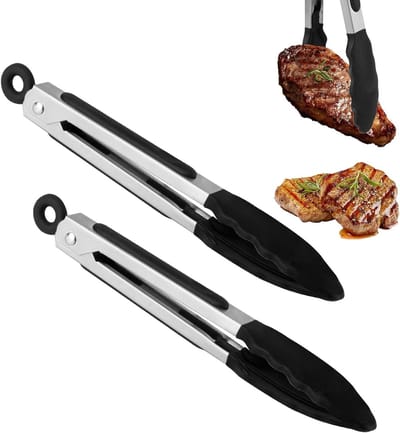 Solidchoice - 2 Stuks Hittebestendige Keukentangen - Siliconen Grilltangen voor Heteluchtfriteuse