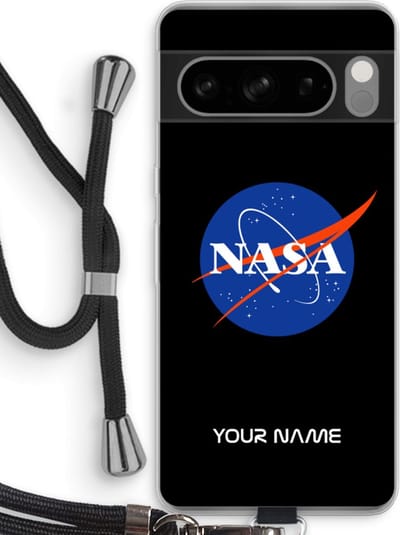 Gepersonaliseerd - Case Company® - Hoesje met koord geschikt voor Google Pixel 8 Pro hoesje met Koord - NASA - Telefoonhoesje met Zwart Koord - Bescherming aan alle Kanten en Over de Schermrand