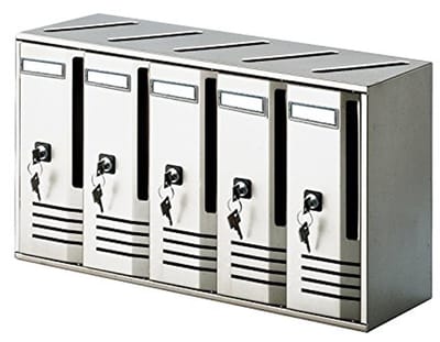 C5 Brievenbus voor 5 Artikelen - Zilverkleurig Geanodiseerd Aluminium