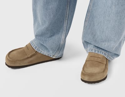 Birkenstock Naples Wrapped Suede Leather Sandalen bruin