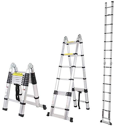Multifunctionele telescopische ladder tot 5 m hoogte - 2-in-1 vouwladder