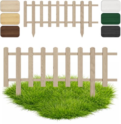Floranica Perkhekje Tuinhek Grenen tuinhek Gazonrand 40 x 100 cm Onbehandeld Houten Sierhekwerk Decoratief Borderrand Tuinaanleg