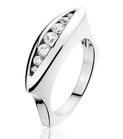 Montebello Ring Astrid - 925 Zilver Gerhodineerd - 6mm- Maat 52-16.5mm