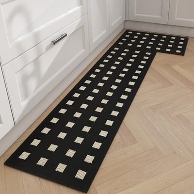 Keukenvloermat Waterdicht, Oliebestendig Tapijt, Wasbaar en Afwasbaar Lange Strook Antislip, Vuil- en Slijtvast Mat Deurmat 45x70cm gray