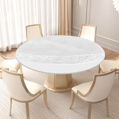 Rond Tafelkleed - Tafelbeschermer - Buiten Gebruik - Waterdicht Elastisch - 183 cm Diameter - Transparant