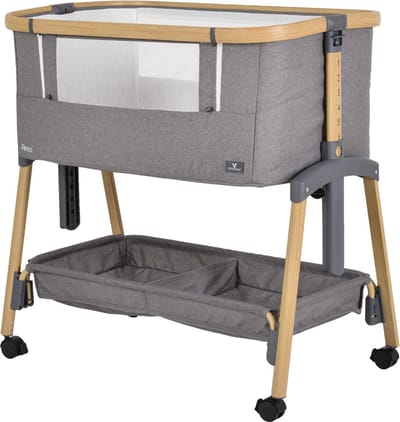 Cangaroo Amo Dark Grey Wieg Aan Bed