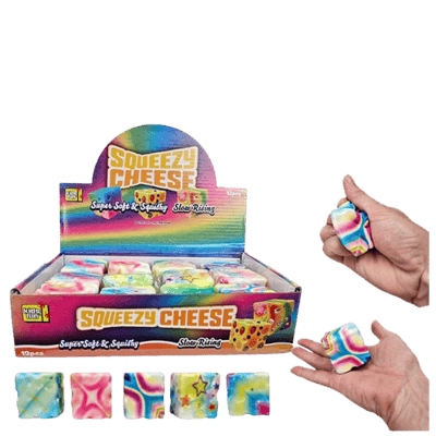 Squishy Cheese Slow-Rise Printed Squeeze Toy – 4,5 × 4,5 cm