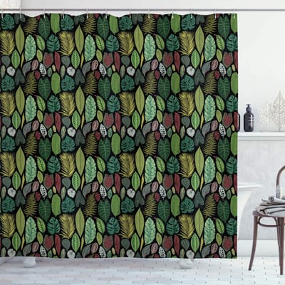 ABAKUHAUS Botanisch douchegordijn – 175x220 cm – polyester – multicolor