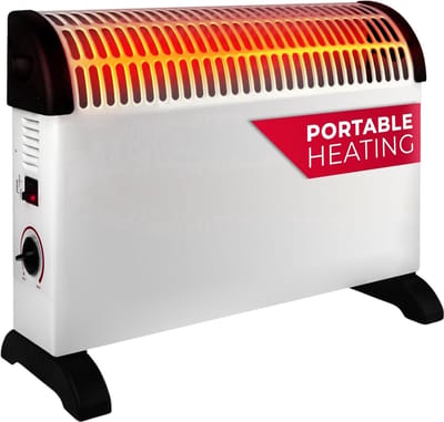 alpina Convectorkachel 1500W - Elektrische Convector Kachel Vrijstaand - Ventilatorkachel met Aanpasbare Thermostaat - Verwarming voor Binnen - 50 x 18 x 33 cm - Wit
