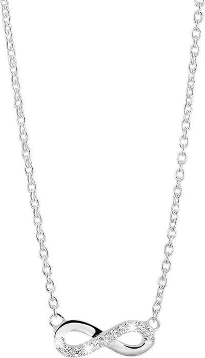 Zilveren ketting met hanger infinity met zirkonia