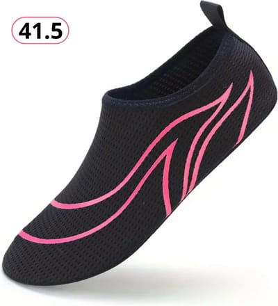 Bovista Waterschoenen Voor Kinderen & Volwassenen - Aqua Shoes - Aquaschoenen - Afzwemschoenen - Zwemles Schoenen - Zwart & Rood - Maat 41.5
