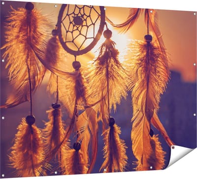 Gards Tuinposter Amulet van de Indianen - Symbool - Ketting - 160x120 cm - Tuindoek - Tuindecoratie - Wanddecoratie buiten - Tuinschilderij
