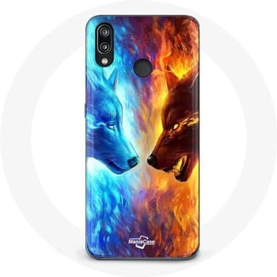 Case voor Huawei P20 Lite IJs- en Vuurwolf