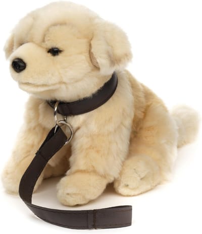 Zittende Golden Retriever Puppy Knuffel met Riem - 18 cm Pluche Hond