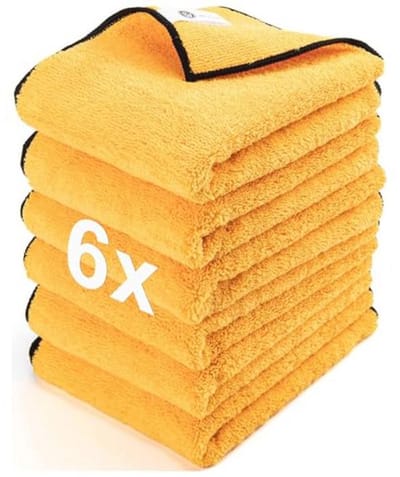 Microvezeldoeken voor auto's - 6 stuks - Perfect voor autowassen, drogen en autodetailing
