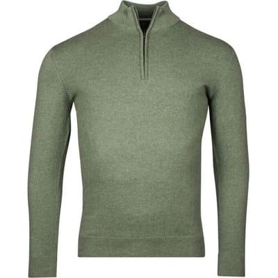 Baileys Trui Half Zip Single Knit Near Uni Color Olive Green Melange / male