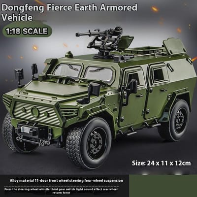 1:18 Dongfeng M-Terrain Swat Off-Road Speelgoed Legering Diecast Model Geluid En Licht Speelgoed Groot Voertuig Ornament Cadeau Voor Kind Jongen Speelgoed