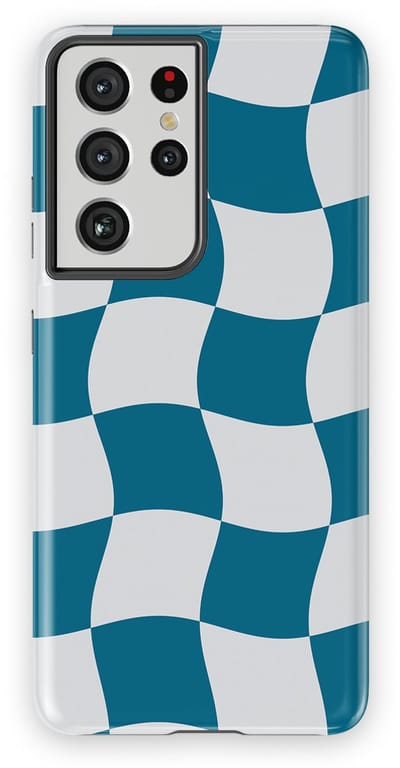 Checkered Warp Hoesje Samsung Galaxy S21 Ultra | Geschikt Voor Mag | Uniek Design Hoesje | Beschermhoes Samsung Galaxy S21 Ultra Frozen Motion