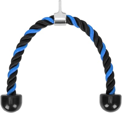 Verstelbare trekkoord voor triceps en biceps training - nylon sporttouw met antislip handvatten voor krachttraining in de sportschool of thuis