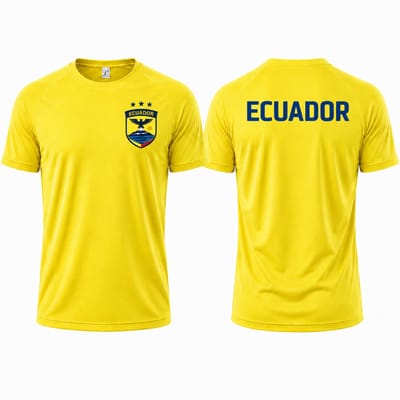 Landenteams Ecuador - WK 2026 - Voetbal Shirt - Maat 2XL - Voetbaltenue - Voetbal Spullen - Dry Fit - Ademend - Mesh - Raglan Mouwen